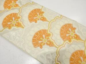 アンティーク　雪輪に花模様織り出し袋帯（着用可）